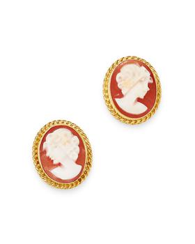 商品Bloomingdale's | Cameo Stud Earrings in 14K Yellow Gold - 100% Exclusive,商家Bloomingdale's,价格¥4143图片
