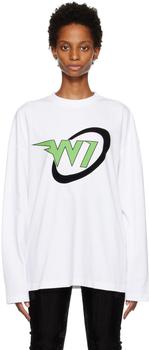 商品We11done | White Circle Long Sleeve T-Shirt,商家SSENSE,价格¥2586图片