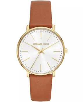 Michael Kors | Women's Pyper Luggage Leather Strap Watch 38mm,商家Macy's,价格¥728