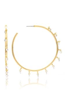 商品Rivka Friedman | 18K Gold Clad Dangling CZ Hoop Earrings,商家Nordstrom Rack,价格¥906图片