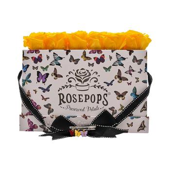 商品Rosepops | Pop-Up Flutter Lemon Sorbet Real Roses with Complementary Trio of Flutter Pop Charms, Box of 6,商家Macy's,价格¥1004图片