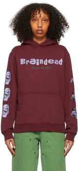 Brain Dead | Burgundy Cotton Hoodie商品图片,独家减免邮费