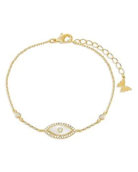 By Adina Eden | Mother of Pearl & Pavé Evil Eye Link Bracelet,商家Bloomingdale's,价格¥425