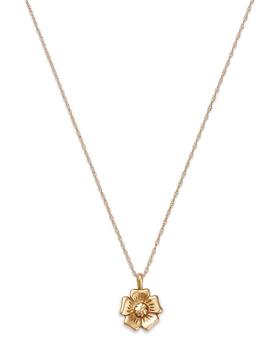 商品14K Yellow Gold Flower Pendant Necklace, 18"图片