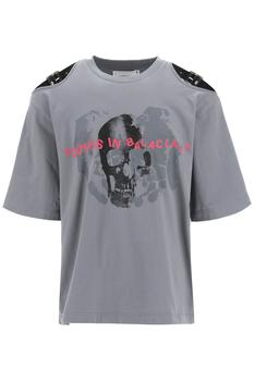推荐Youths in balaclava 'skeleton' print t-shirt with cut-out商品