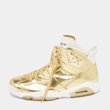 [二手商品] Jordan | Air Jordans Gold Leather Retro 6 Pinnacle High Top Sneakers Size 45商品图片,6.5折, 满1件减$100, 满减