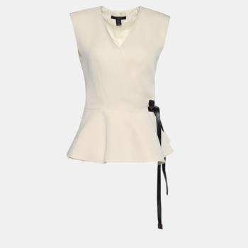 lv丝巾, [二手商品] Louis Vuitton | Louis Vuitton Cream Silk Wool Sleeveless Wrap Top S商品图片 5.9折, 满1件减$100, 满减