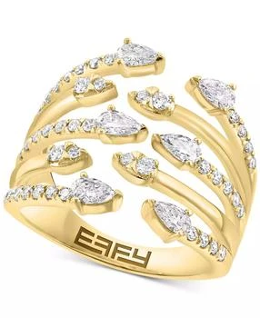 Effy | EFFY® Lab Grown Diamond Pear & Round Multirow Statement Ring (1-1/20 ct. t.w.) in 14k Gold,商家Macy's,价格¥14394