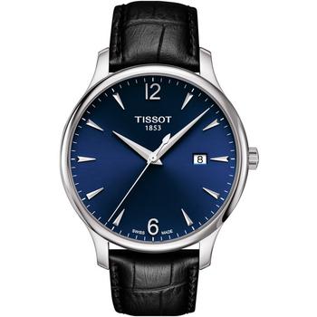 Tissot | Unisex Swiss T-Classic Tradition Black Leather Strap Watch 42mm商品图片,