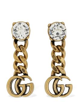 Gucci | Gg Marmont Drop Earrings W/ Crystal商品图片,