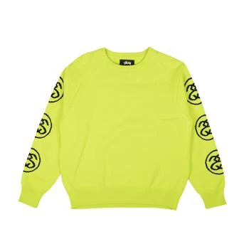 STUSSY | Lime Green Cotton SS-Link Crewneck Sweater 8.2折, 独家减免邮费