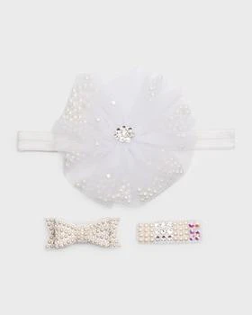 Bari Lynn | Girl's 3-Piece Tulle Layer Bow Headband and Hair Clips Set,商家Neiman Marcus,价格¥349