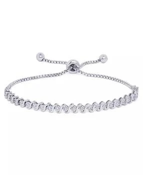 Macy's | Diamond Accent S Link Adjustable Bolo Bracelet in Silver Plate,商家Macy's,价格¥317