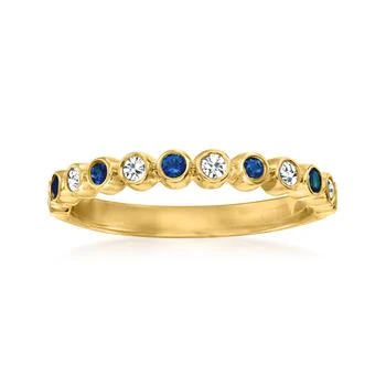 RS Pure | RS Pure by Ross-Simons Bezel-Set Diamond and . Sapphire Ring in 14kt Yellow Gold,商家Premium Outlets,价格¥2821