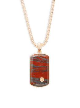 Effy | 18K Rose Goldplated Sterling Silver & Red Jasper Pendant Necklace商品图片,3折, 满$150享7.5折, 满折