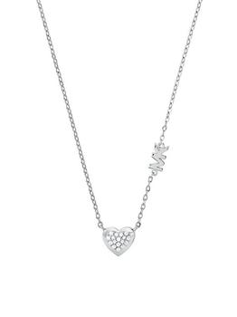 Michael Kors | Premium Sterling Silver Cubic Zirconia Pavé Heart Pendant Necklace商品图片,