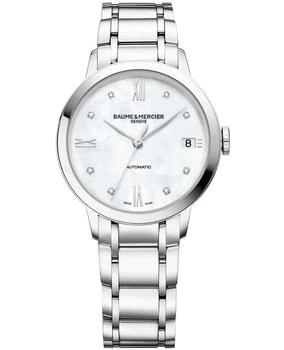推荐Baume & Mercier Classima Automatic Mother of Pearl Diamond Dial Steel Women's Watch 10496商品