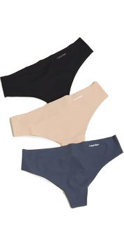 美国ck内裤女, Calvin Klein | Calvin Klein Underwear Invisibles Thong 3 Pack商品图片 
