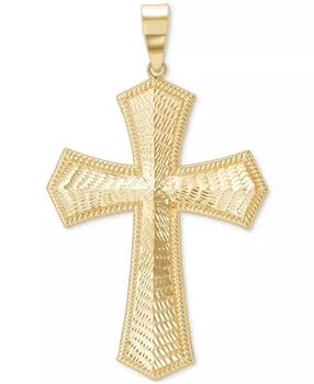 Macy's | Men's Textured Raised Border Cross Pendant in 10k Gold,商家Macy's,价格¥5079