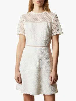 推荐Allara Short Sleeve Lace Mini Dress In Ivory商品