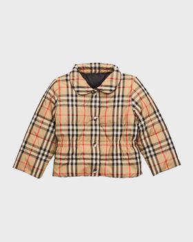 Burberry | Girl's Check-Print Puffer Jacket, Size 12M-2商品图片,