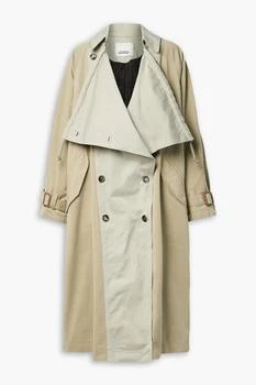 Isabel Marant | Ebani two-tone double-breasted cotton-gabardine trench coat,商家THE OUTNET US,价格¥6016