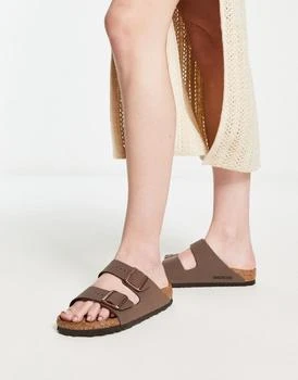 Birkenstock Arizona vegan sandals in mocha brown,价格$118.55