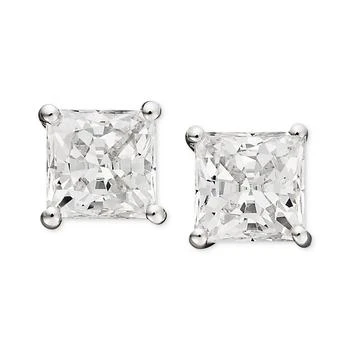 Arabella | 14k White Gold Earrings, Cubic Zirconia Princess Cut Stud Earrings (2-3/4 ct. t.w.),商家Macy's,价格¥851