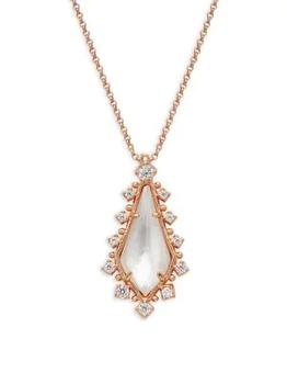 推荐Shelly Rose Goldplated, Mother Of Pearl & Cubic Zirconia Pendant Necklace商品