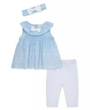 Little Me | Baby Girls Chambray Eyelet Set with Headband,商家Macy's,价格¥124