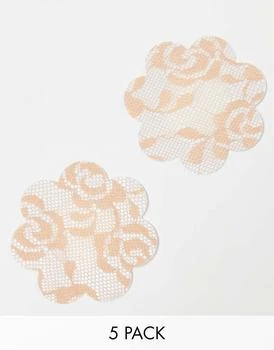 Magic | Magic Bodyfashion Luxury Lace effect nipple covers 5 pair pack in caramel,商家ASOS,价格¥60