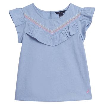 Nautica | Nautica Toddler Girls' Chambray Flutter-Sleeve Top (2T-4T)商品图片,6折