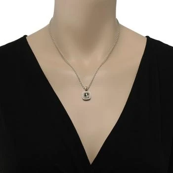 推荐Charles Krypell Sterling Silver and Gold with Green Amethyst and Diamond 0.15ct. tw. Pendant Necklace商品