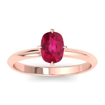 SSELECTS | 1 Carat Antique Cushion Shape Ruby Ring In 14k Rose Gold,商家Premium Outlets,价格¥2309