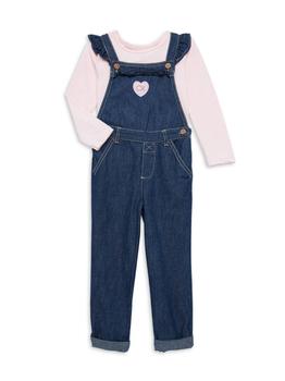 ck价格, Calvin Klein | Little Girls 2 Piece Logo Top & Overalls Set商品图片 2.8折