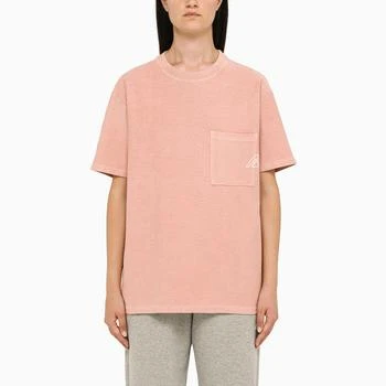 推荐Pink crew-neck T-shirt with pocket商品