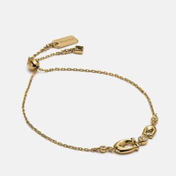商品Coach Women's C Crystal Slider Bracelet - Gold/Clear,商家The Hut,价格¥350图片
