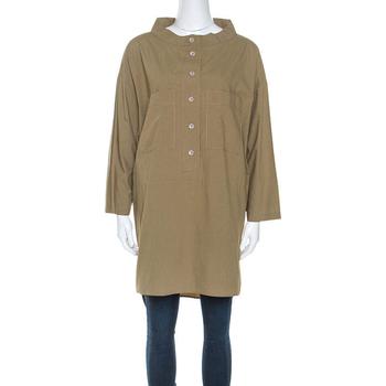 推荐Kenzo Khaki Green Cotton Oversized Tunic Top L商品