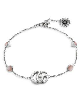 商品Sterling Silver Marmont Mother of Pearl, Logo and Flower Link Bracelet图片