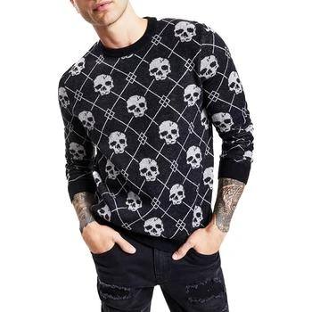 推荐INC Mens Cashmere Blend Printed Pullover Sweater商品
