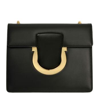 针扣菲拉格慕皮带, Salvatore Ferragamo | Salvatore Ferragamo 菲拉格慕 女士经典黑色皮革马蹄扣logo单肩手拿包 21-F893CALFNERO商品图片 满$100享9.5折, 满折