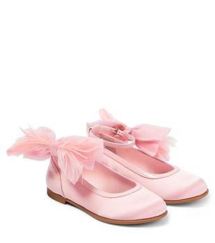 推荐Anemonina bow-detail satin ballet flats商品