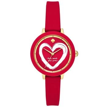 Kate Spade | Women's Park Row Three Hand Red Silicone Watch 34mm 