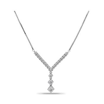 商品Macy's | Cubic Zirconia 4, 5, 6 mm Graduated Drop Adjustable Necklace (5.5 ct. t.w.) in 18K Sterling Silver or Sterling Silver,商家Macy's,价格¥1080图片