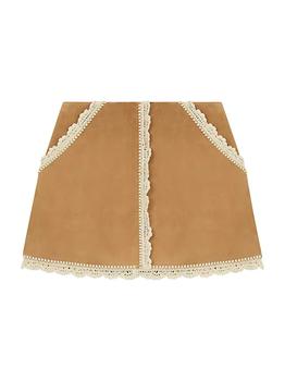 推荐Embroidered Leather Miniskirt商品