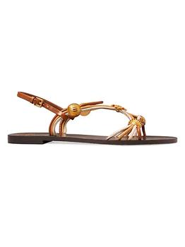 推荐Capri Beaded Leather Multi-Strap Sandals商品