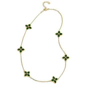 Savvy Cie Jewels | 18K Gold Vermeil Greeb Agate Flower Choker商品图片,2.4折×额外8折, 额外八折