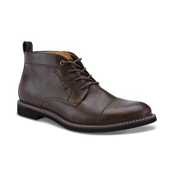 Tommy Hilfiger | Men's Gibby Faux-Leather Cap-Toe Chukka Boots商品图片,4.5折