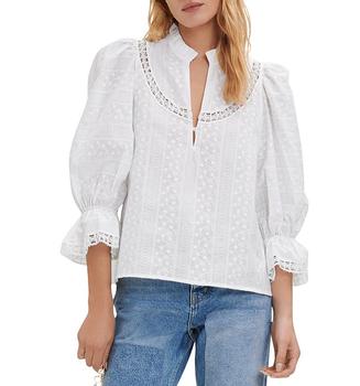 maje正品, Maje | Limoges Embroidered Lace Trim Blouse商品图片 6折