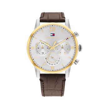 tommy hilfiger手表是什么牌子, Tommy Hilfiger | Men's Brown Leather Strap Watch, 44mm商品图片 6折